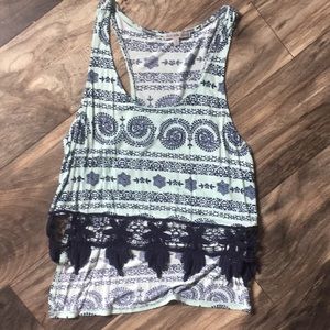 Blue printed Charlotte Russe top